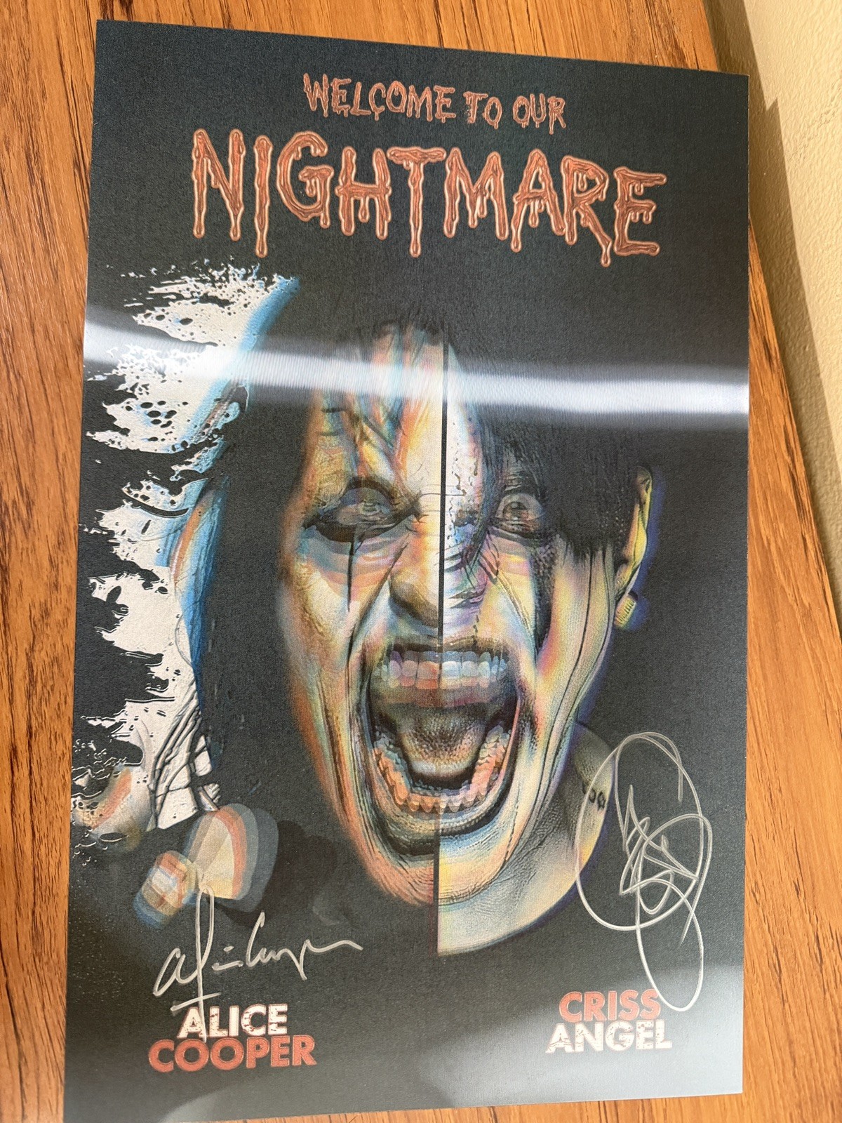 Criss Angel Alice Cooper Welcome to Our Nightmare Lenticular Poster SIGNED RARE