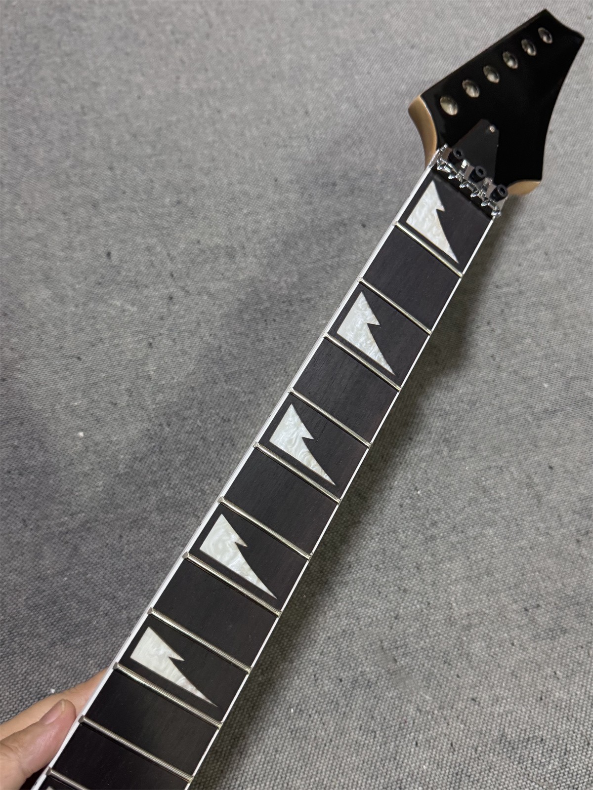 Satin 24Fret Maple Guitar Neck part real Inlays lock nut IB replace rosewood