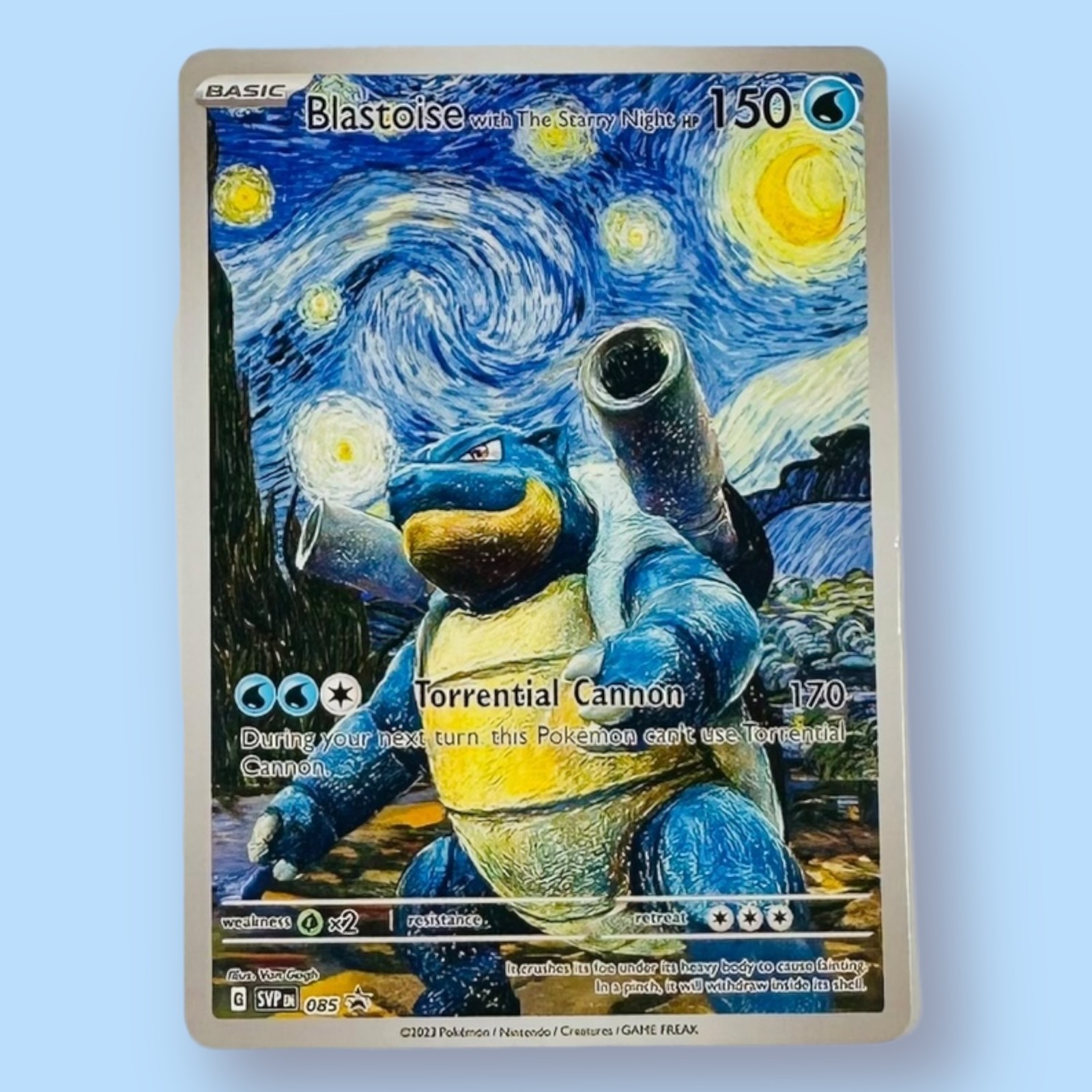 Blastoise Pokemon x Starry Night Custom Art Card - Mint Condition Blastoise Pokemon x Starry Night Custom Art Card - Mint Condition