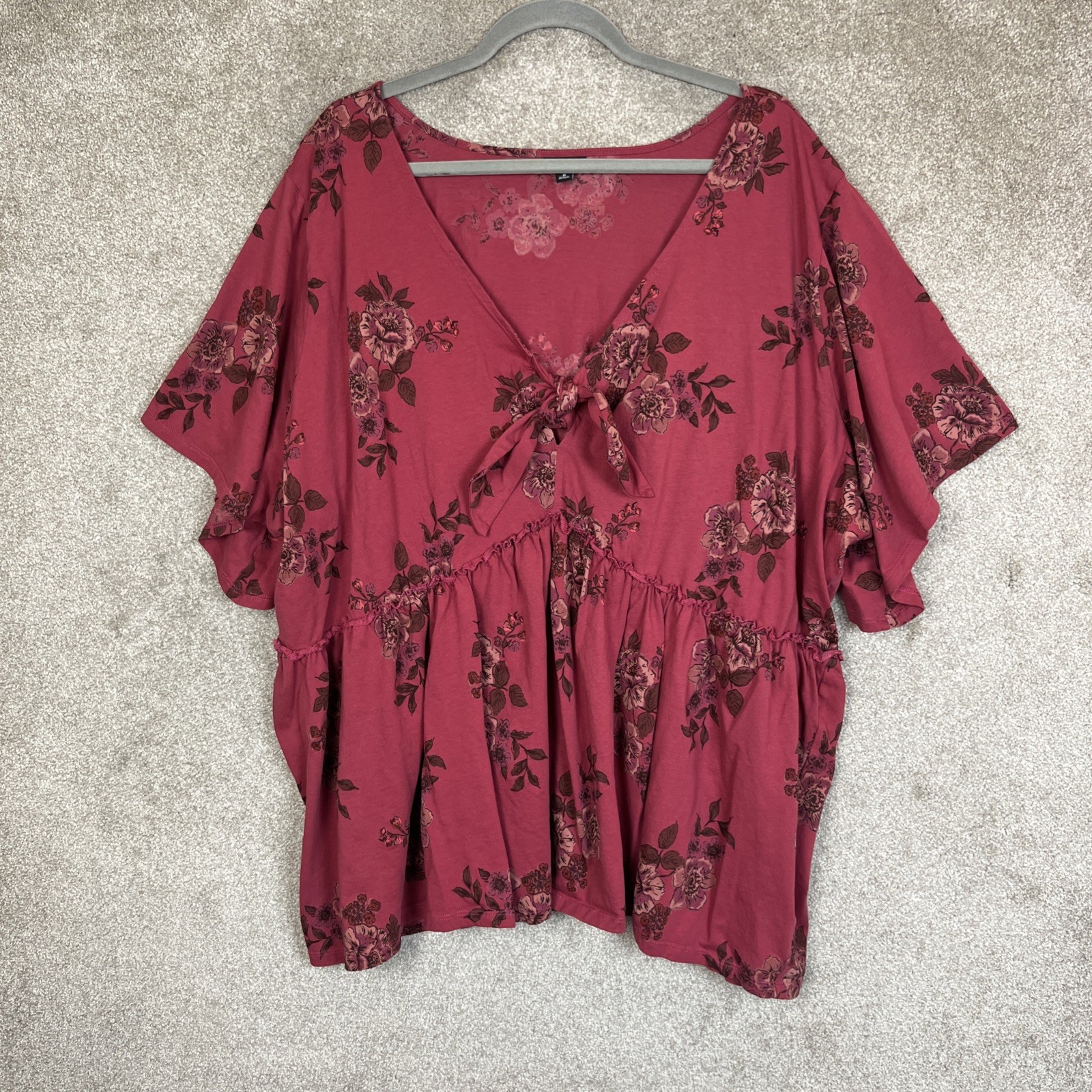 Torrid Blouse Womens 6 Floral Cotton Stretch Pullover Short Sleeve- 5204 Torrid Blouse Womens 6 Floral Cotton Stretch Pullover Short Sleeve- 5204