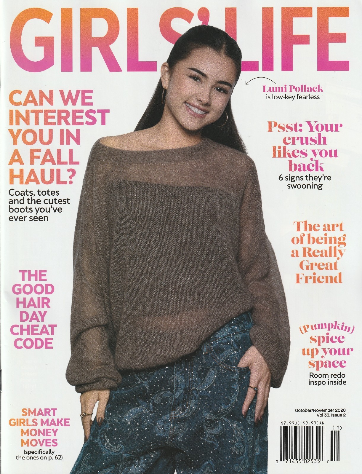 Girl's Life Magazine October/November 2026 Cover: Lumi Pollack - Room Redo