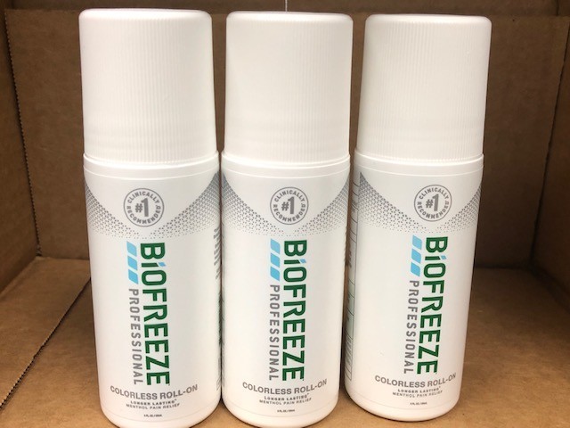 New Biofreeze Professional COLORLESS 2.5oz Roll On - Pack of 3... Exp 5/28 New Biofreeze Professional COLORLESS 2.5oz Roll On - Pack of 3... Exp 5/28