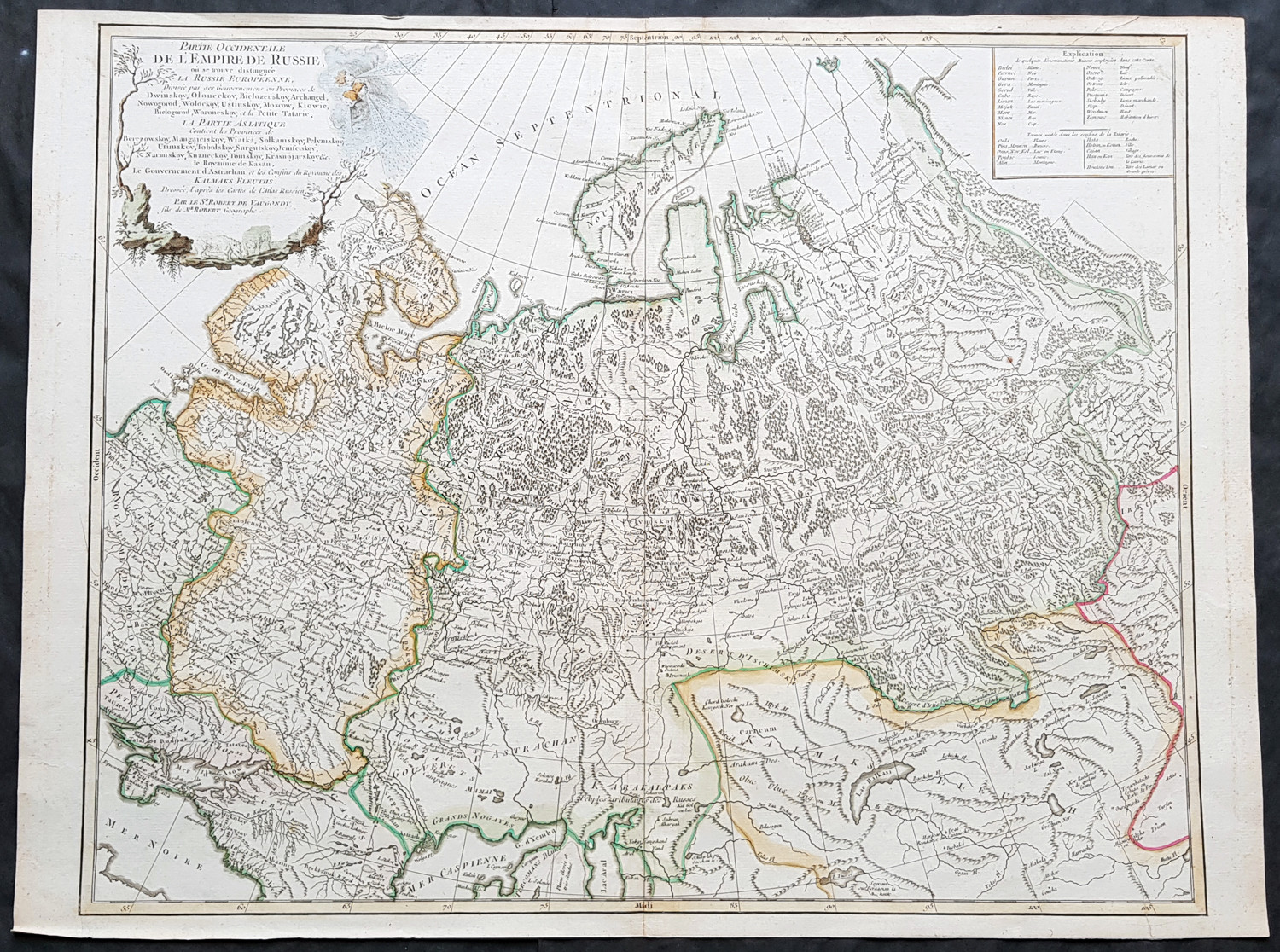 1757 Robert De Vaugondy Large Antique Map of the Russian Empire - Poland to Asia 1757 Robert De Vaugondy Large Antique Map of the Russian Empire - Poland to Asia