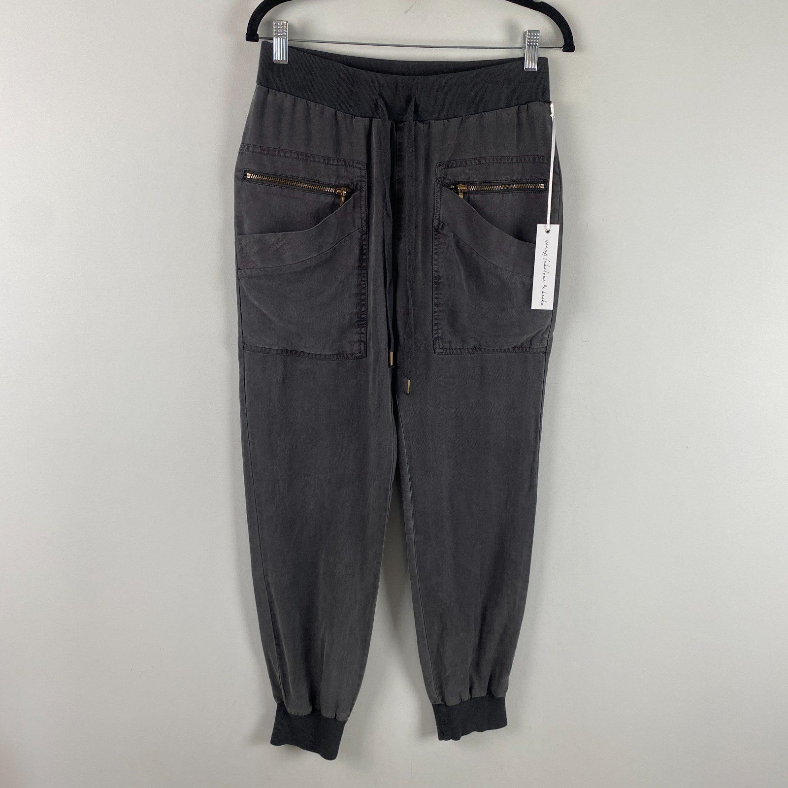 Young Fabulous & Broke Jogger Pants Womens Small Gray Drawstring Pockets