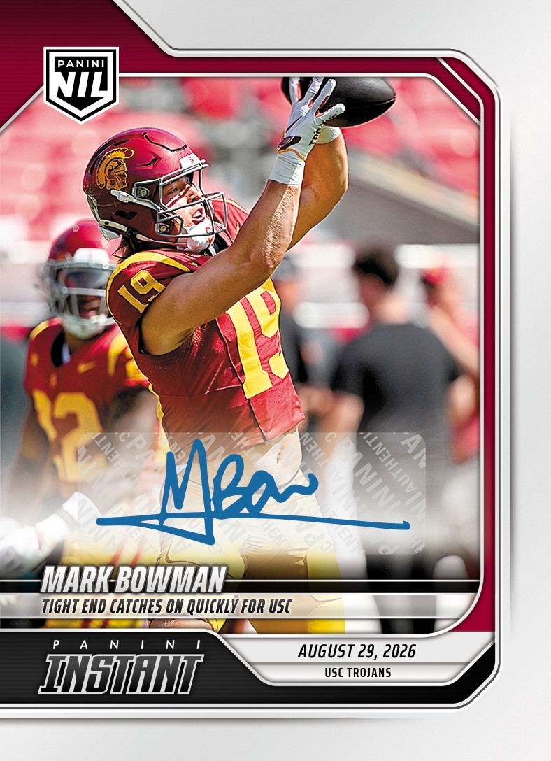 2026 Panini Instant NIL AUTO /99 Mark Bowman Rookie RC USC #I-MBO Presale 2026 Panini Instant NIL AUTO /99 Mark Bowman Rookie RC USC #I-MBO Presale