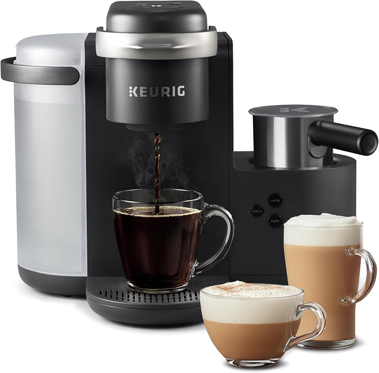 Keurig K-Cafe Single Serve K-Cup Coffee Latte and Cappuccino Maker Dark Charcoal Keurig K-Cafe Single Serve K-Cup Coffee Latte and Cappuccino Maker Dark Charcoal