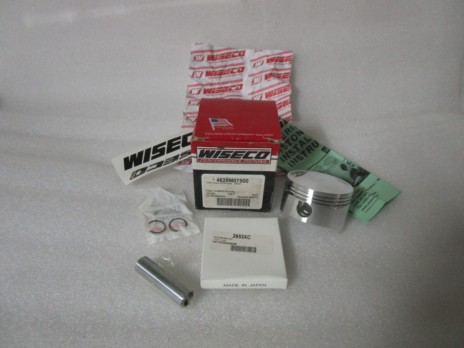 1988-2000 Honda TRX300 Wiseco Piston 75.00 mm 1988-2000 Honda TRX300 Wiseco Piston 75.00 mm