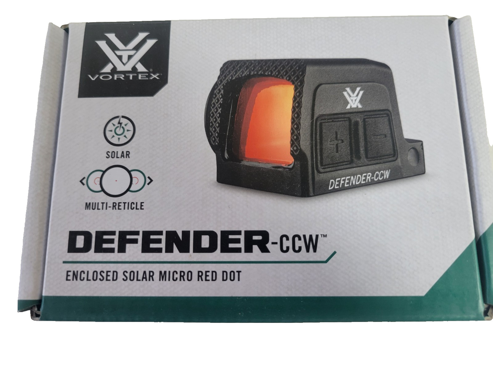 Vortex Defender-CCW Enclosed Solar Micro Red Dot (DFCCW-MRD3-E)  NEW