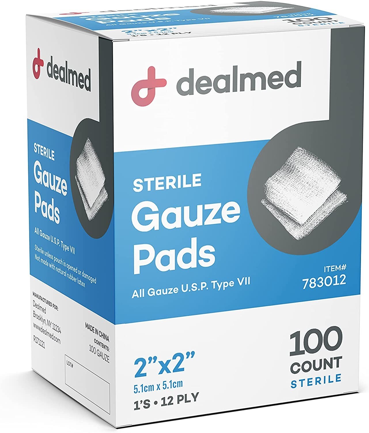 Dealmed Sterile Gauze Pad Sponges Dressing, 2\ Dealmed Sterile Gauze Pad Sponges Dressing, 2\