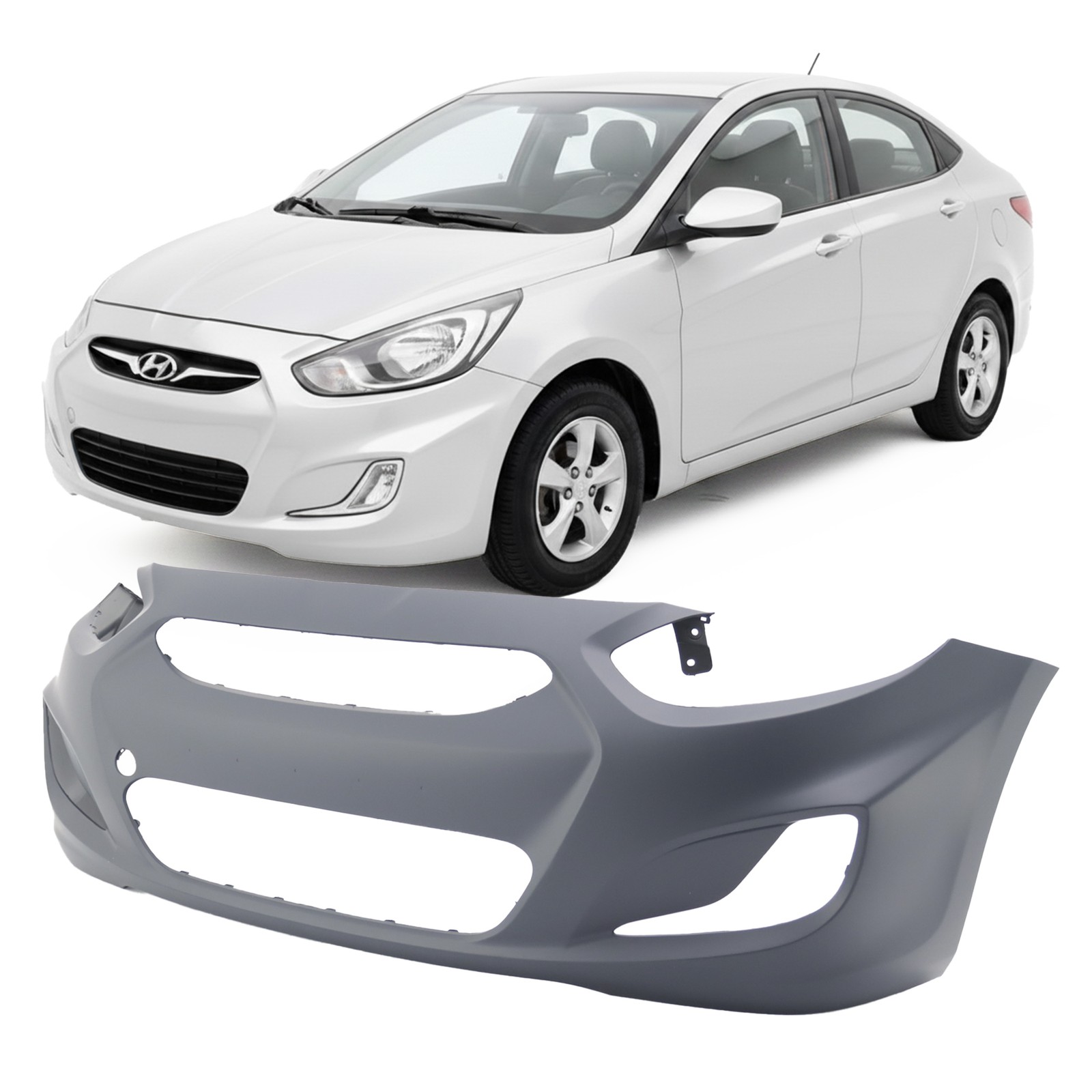 2012-2014 Hyundai Accent Primed Front Bumper Cover HY1000188 865111R000