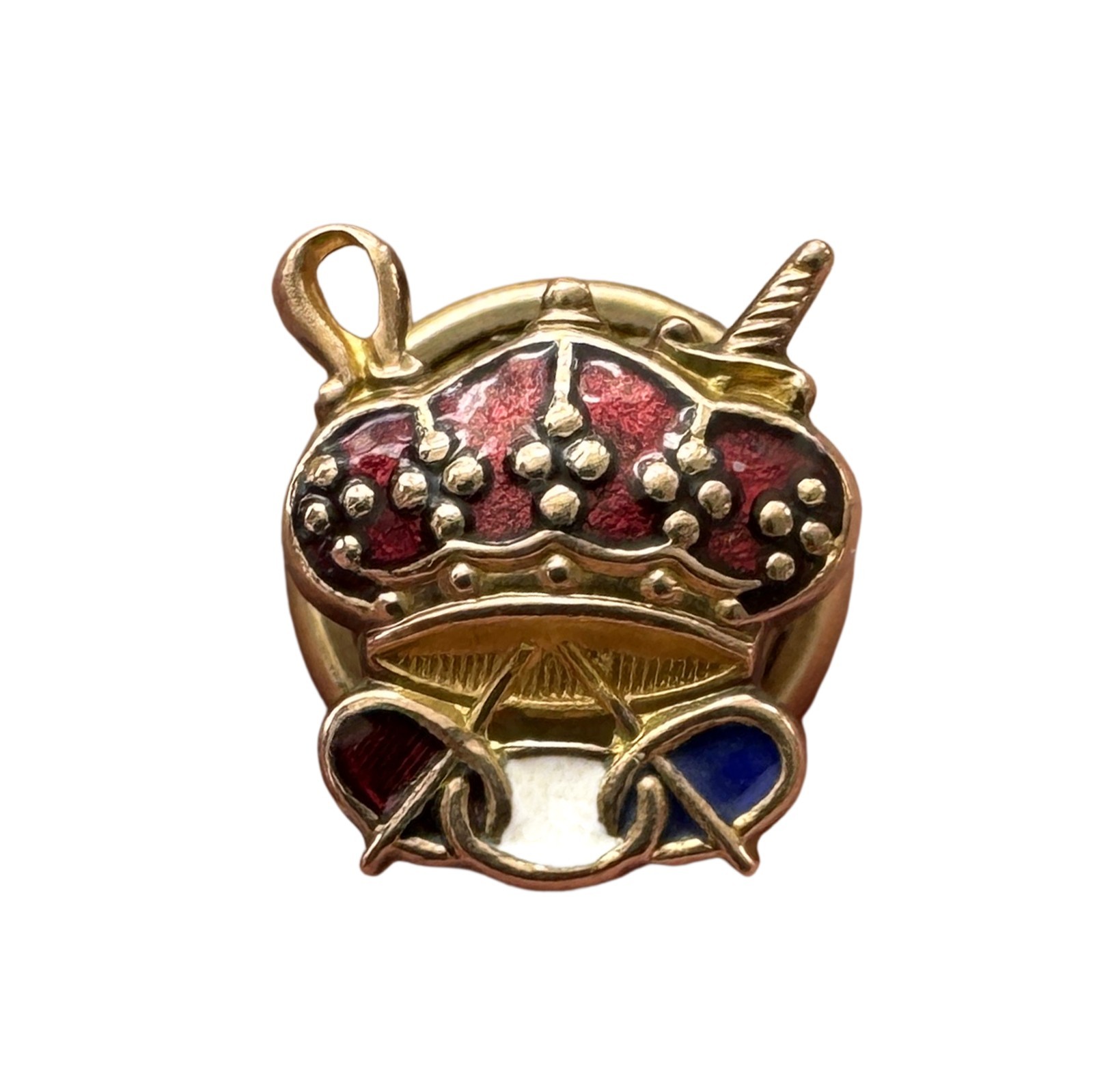 Independent Order of Odd Fellows Pin, Enamel Screw Back, Sword & Crown Vintage Independent Order of Odd Fellows Pin, Enamel Screw Back, Sword & Crown Vintage