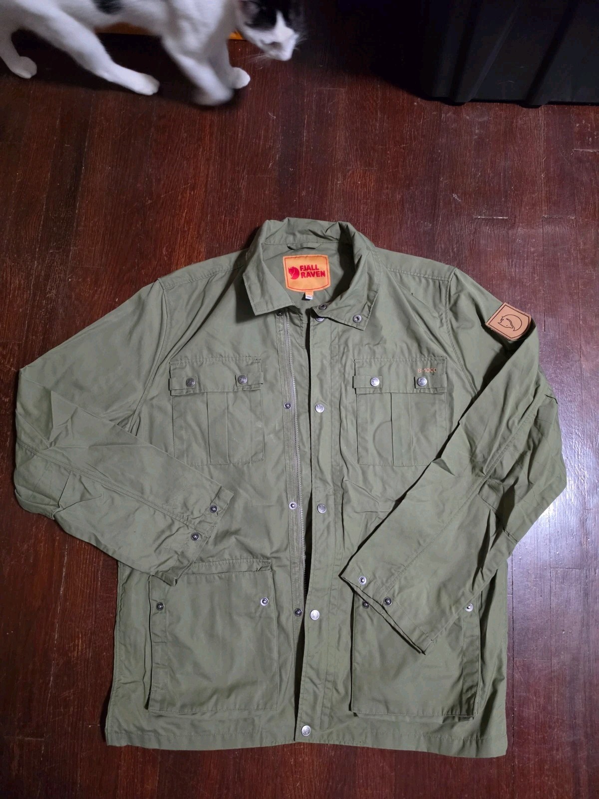 Fjallraven Oban G-1000 Field Jacket Hoodless Utility Mens Large Green 81443 Rare Fjallraven Oban G-1000 Field Jacket Hoodless Utility Mens Large Green 81443 Rare