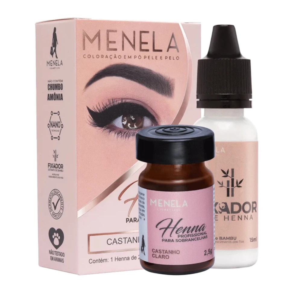 Menela Professional Henna Eyebrow Kit - Light Brown 