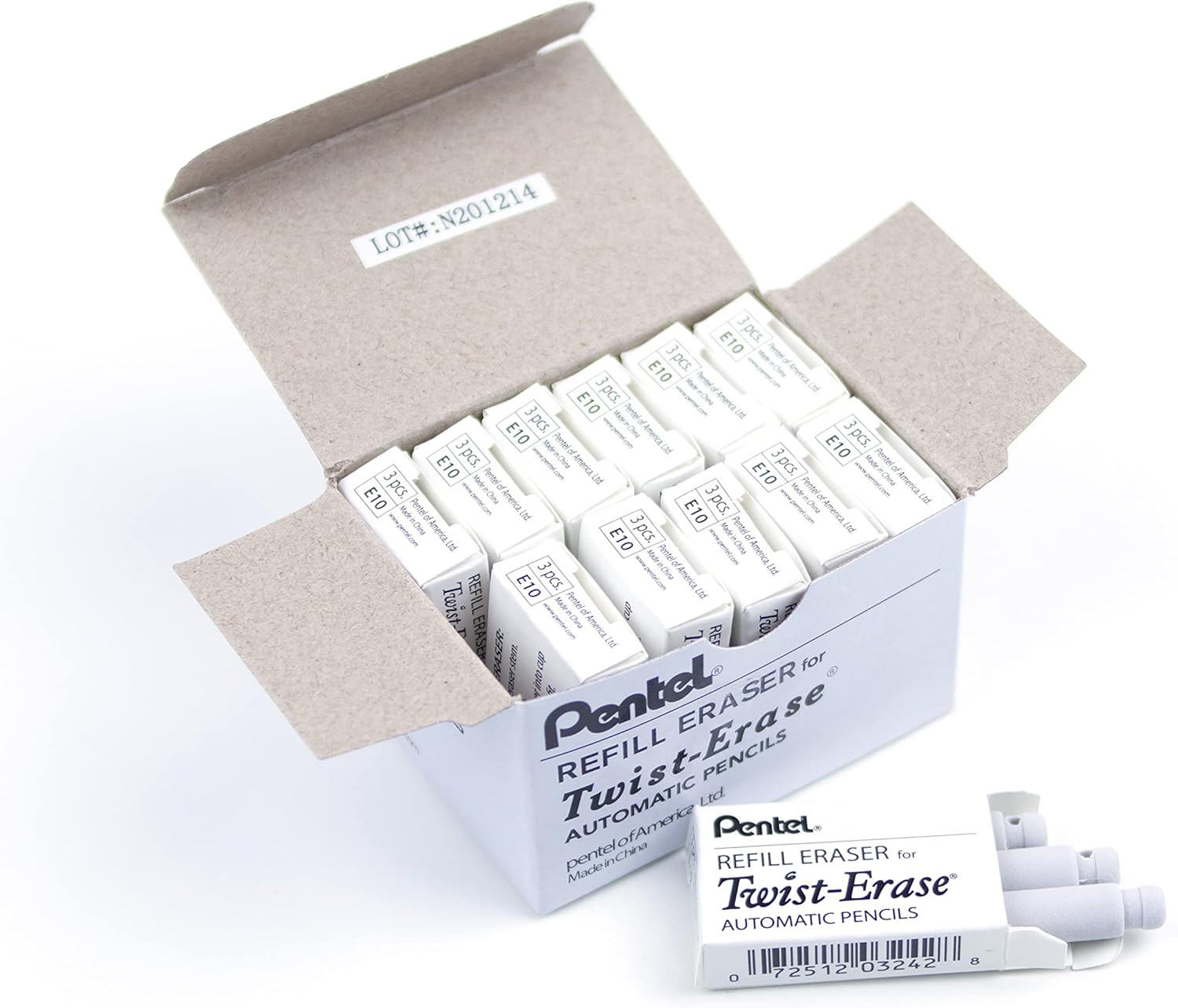 Pentel Refill Erasers Twist-Erase Series Pencils - Pack of 36 (E10) Pentel Refill Erasers Twist-Erase Series Pencils - Pack of 36 (E10)