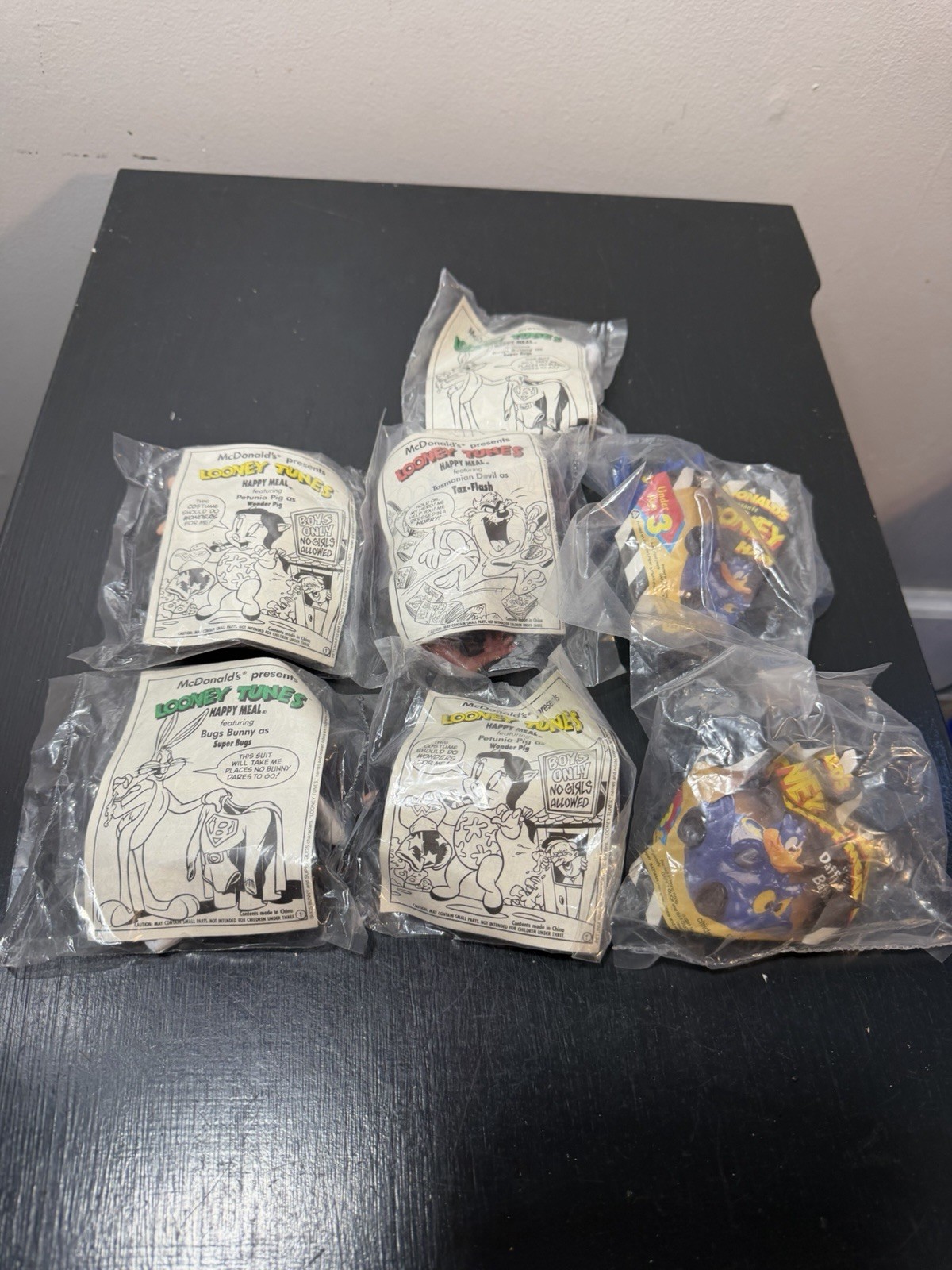 1991 McDonalds Super Looney Tunes DC Superheroes Happy Meal Toys Lot of 7 Sealed