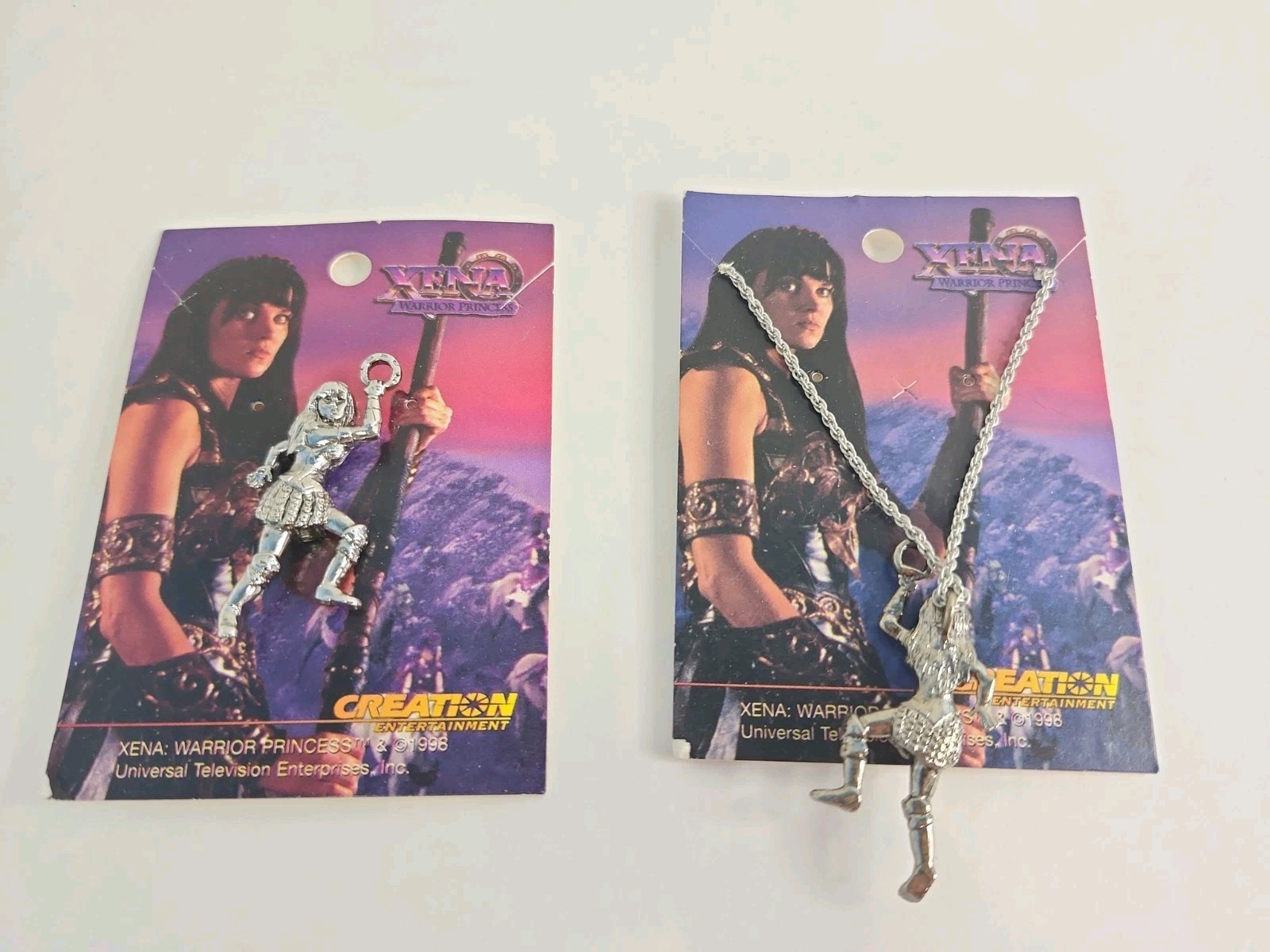 Xena Warrior Princess Vintage 1998 Creation Ent 3D Jewelry Set Of 2