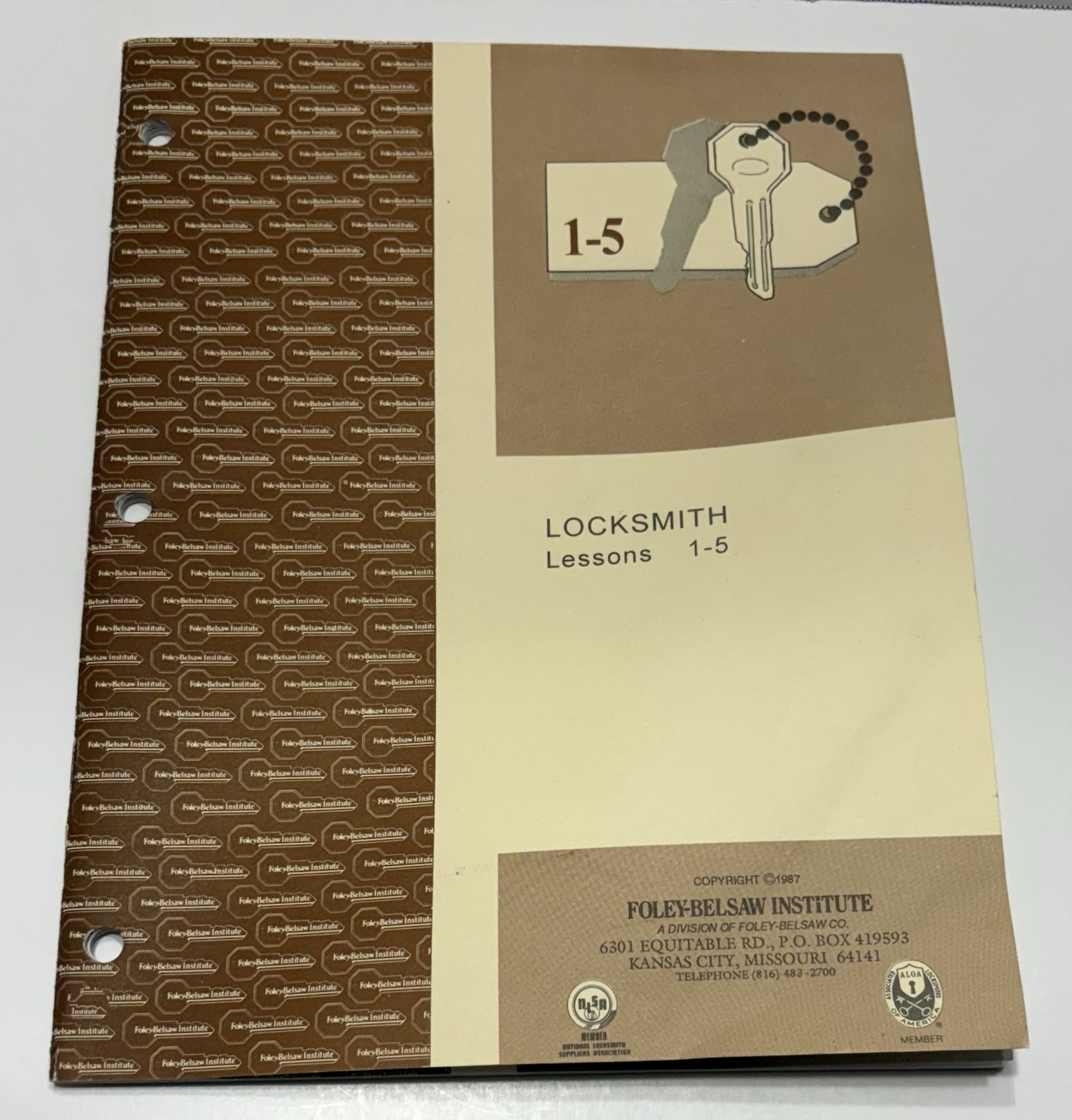 Vintage 1987 Foley-Belsaw Institute Professional Locksmith Lessons 1-5 Book Vintage 1987 Foley-Belsaw Institute Professional Locksmith Lessons 1-5 Book