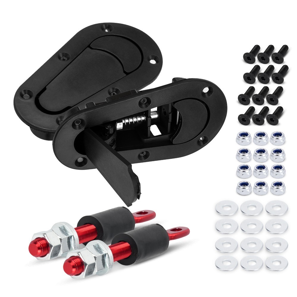 Universal Racing Car Flush Mount Quick Release Hood Latch Pin No Key Locking Kit Universal Racing Car Flush Mount Quick Release Hood Latch Pin No Key Locking Kit