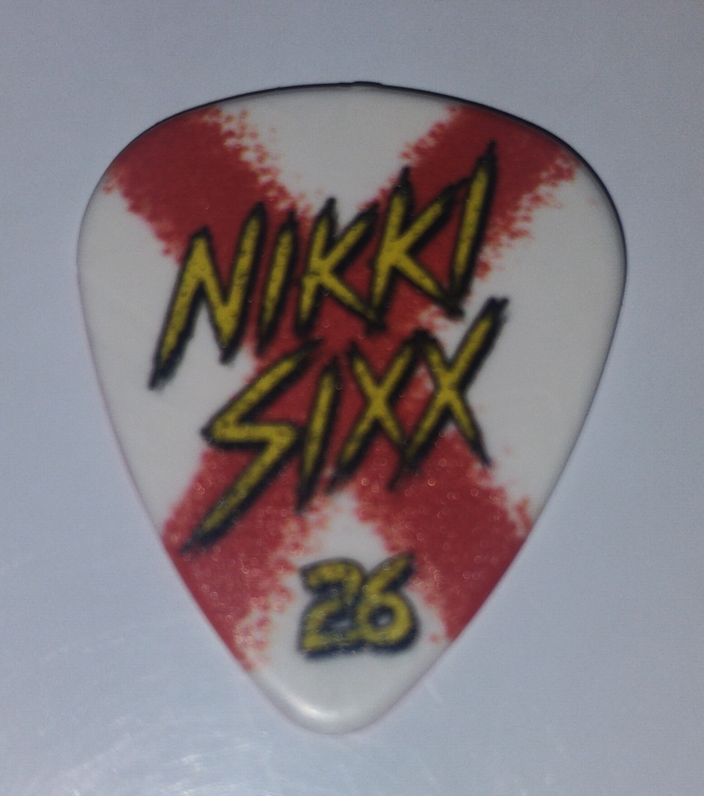 Motley Crue Nikki Sixx 2026 Stage Used Bass Guitar Pick  Saratoga Springs 7/29