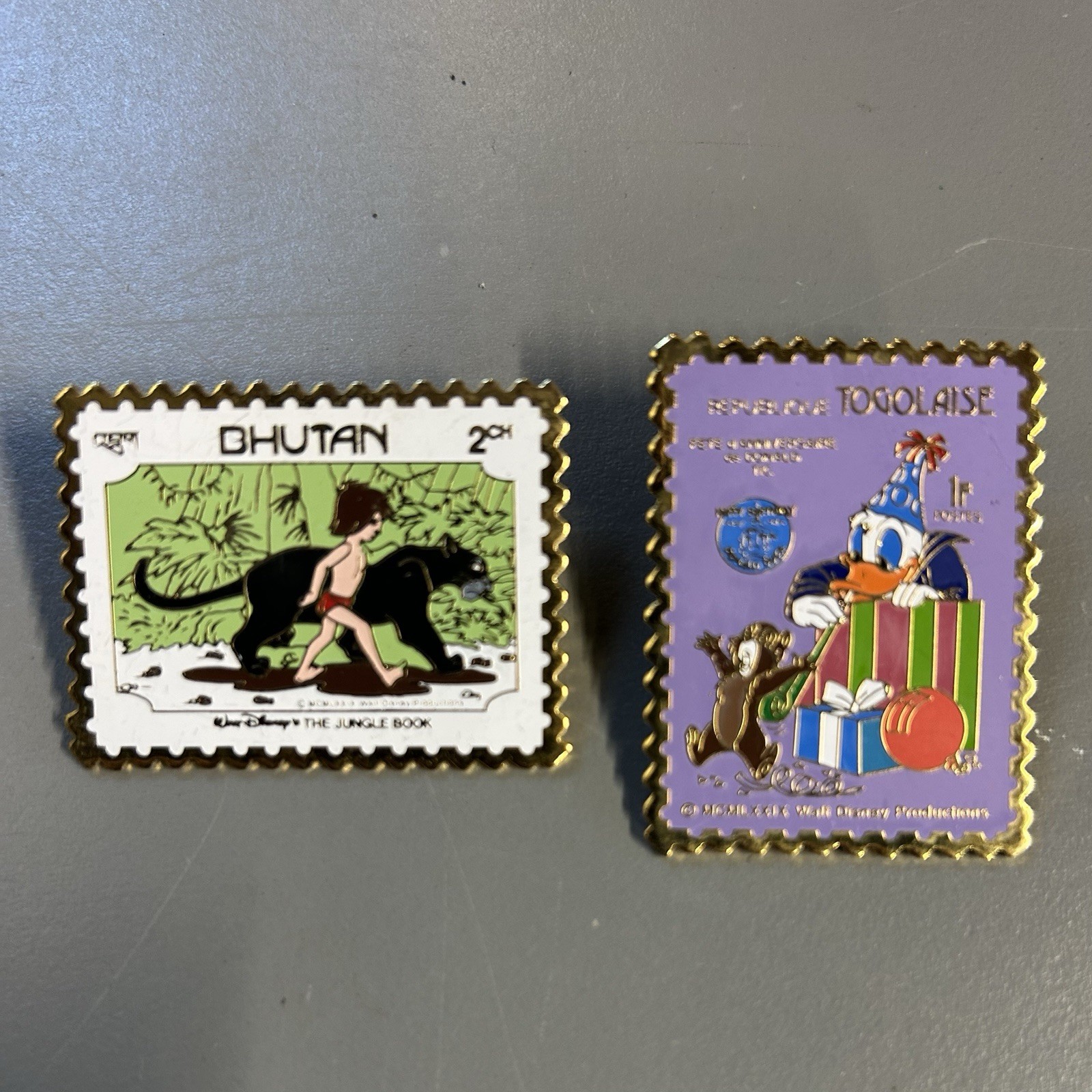 (2) 1979 1980’s Disney Jayne Co Pin Bhutan Jungle Book & Togolaise Donald Duck (2) 1979 1980’s Disney Jayne Co Pin Bhutan Jungle Book & Togolaise Donald Duck