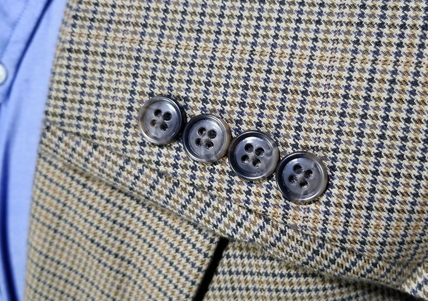 Joseph & Feiss 54L Brown Orange Gray Houndstooth Check Sport Coat Jacket Blazer