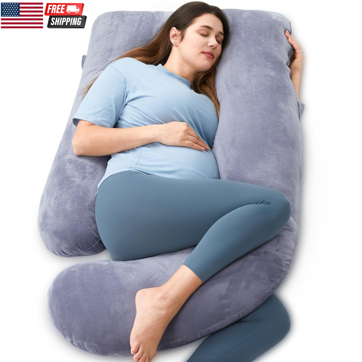 Pregnancy Pillows for Sleeping, U Shaped Full Body Maternity Pillow with Removab