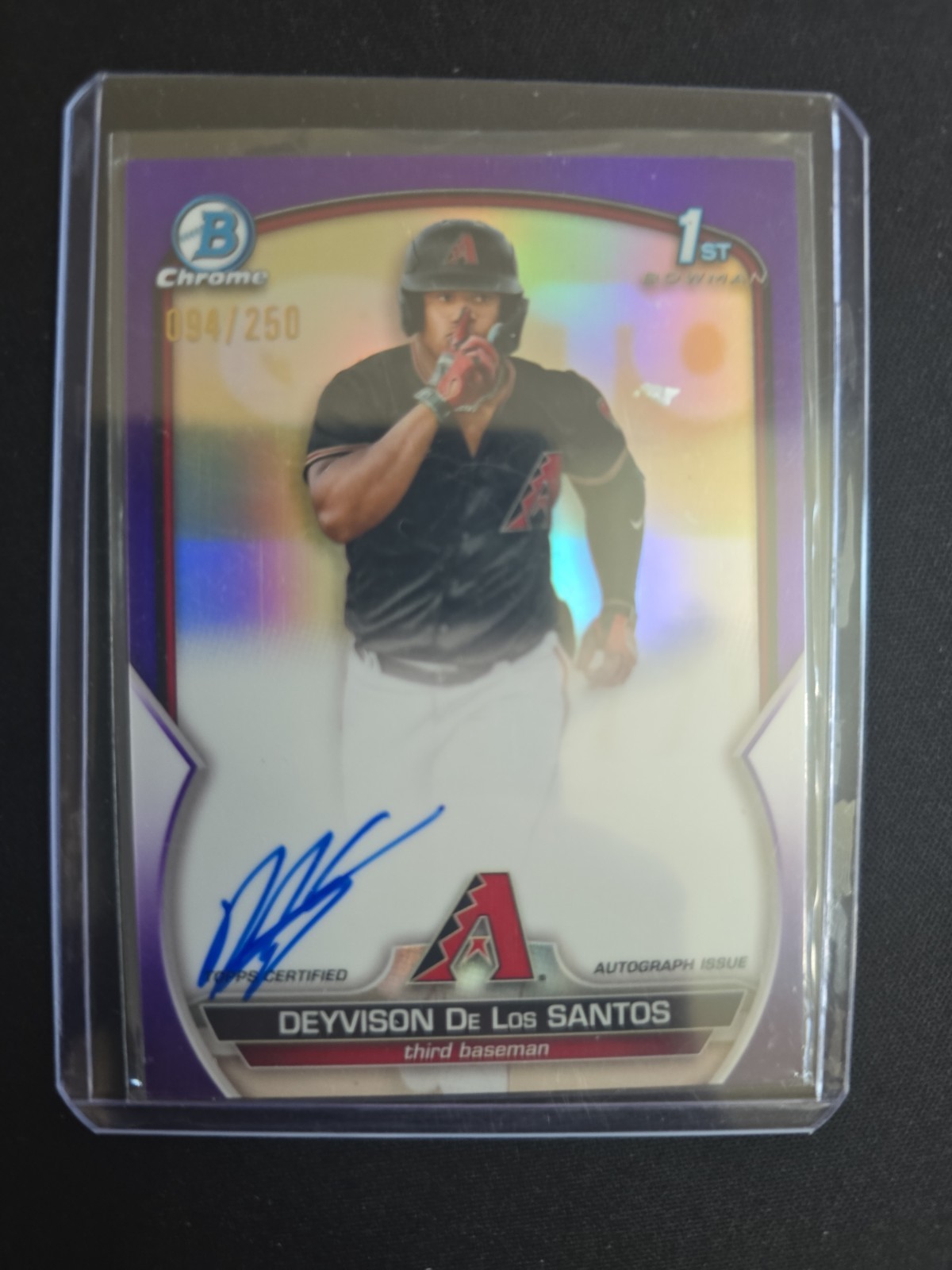 DEYVISON DE LOS SANTOS 2023 Bowman Chrome PURPLE AUTO /250 Marlins RC📈🔥HOT🔥