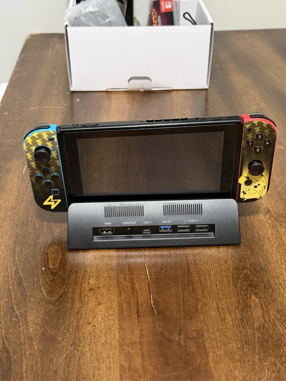 Nintendo Switch Console HAC-001(-01) Black w/ Pikachu Joy-Cons, Dock & Straps