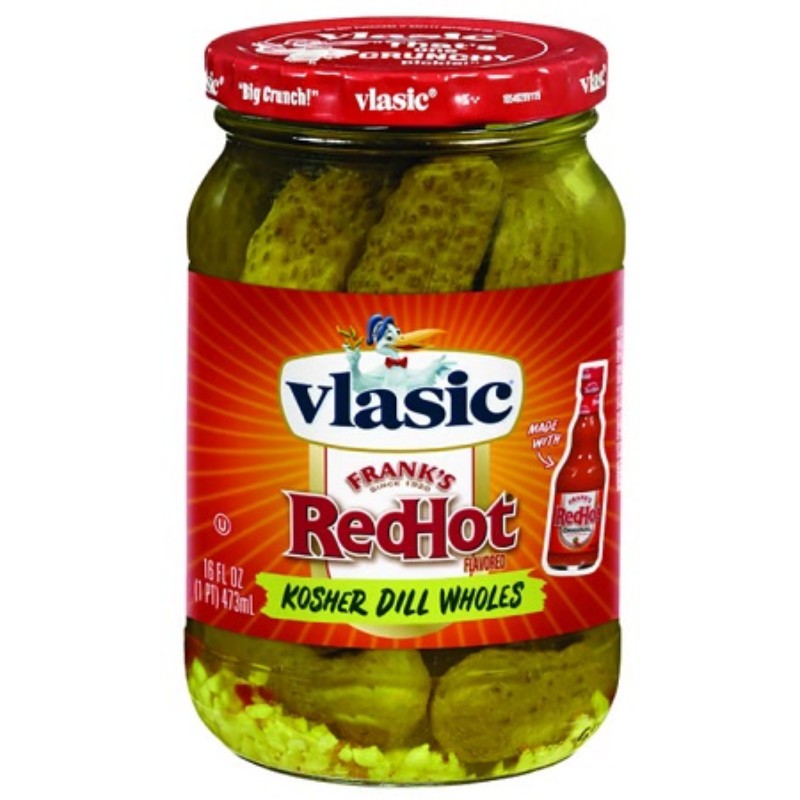 6x Vlasic Frank\'s Red Hot Kosher Dill Wholes Pickles Spicy Sauce Bulk Lot 16oz 6x Vlasic Frank\'s Red Hot Kosher Dill Wholes Pickles Spicy Sauce Bulk Lot 16oz