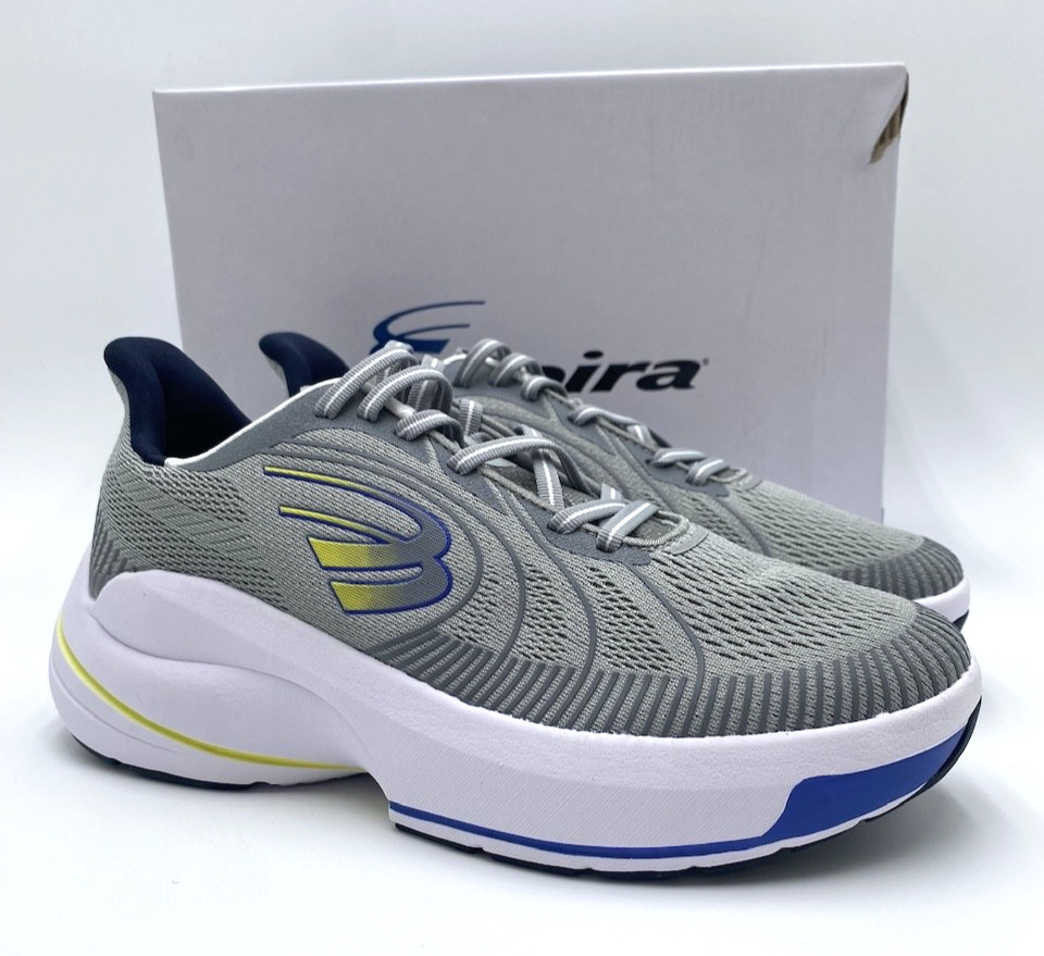 Spira WAVEMAX Men\'s NEW Running Shoe Light Grey/Citrus/Navy US Size 8 D