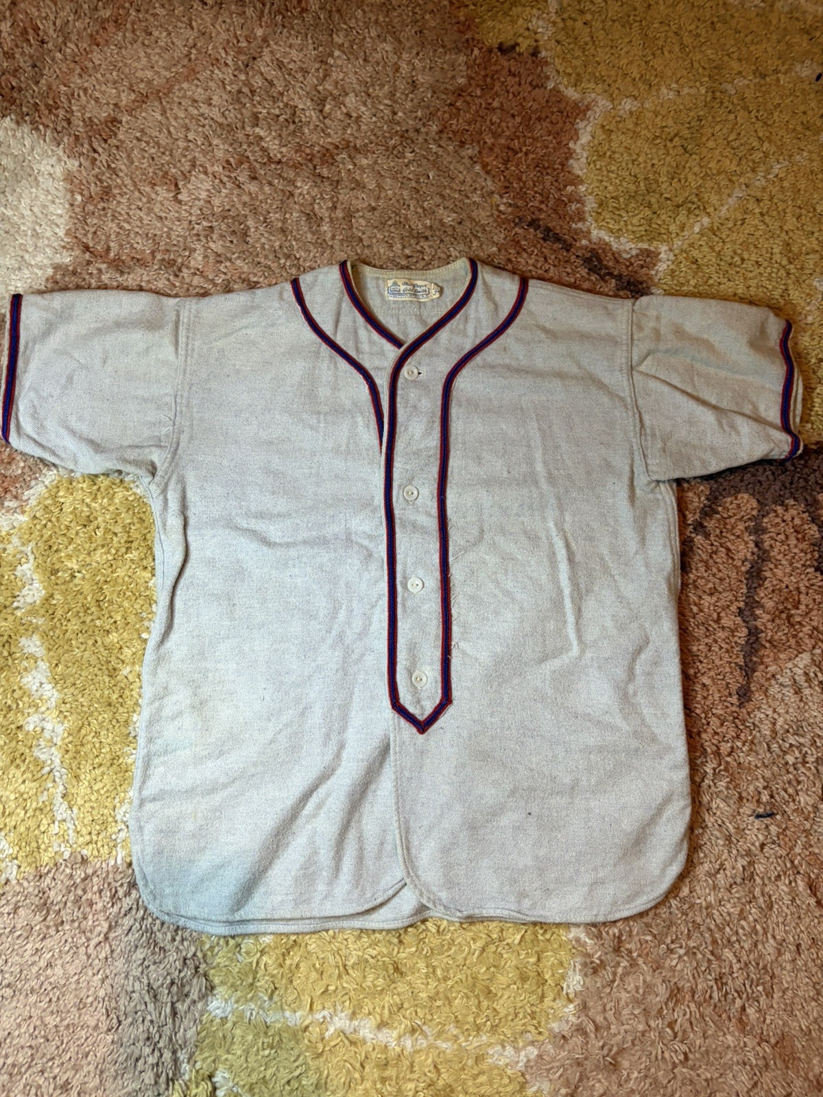 Vintage 1940’s Macgregor Goldsmith USA Wool Baseball Jersey Shirt Size 34 Small Vintage 1940’s Macgregor Goldsmith USA Wool Baseball Jersey Shirt Size 34 Small