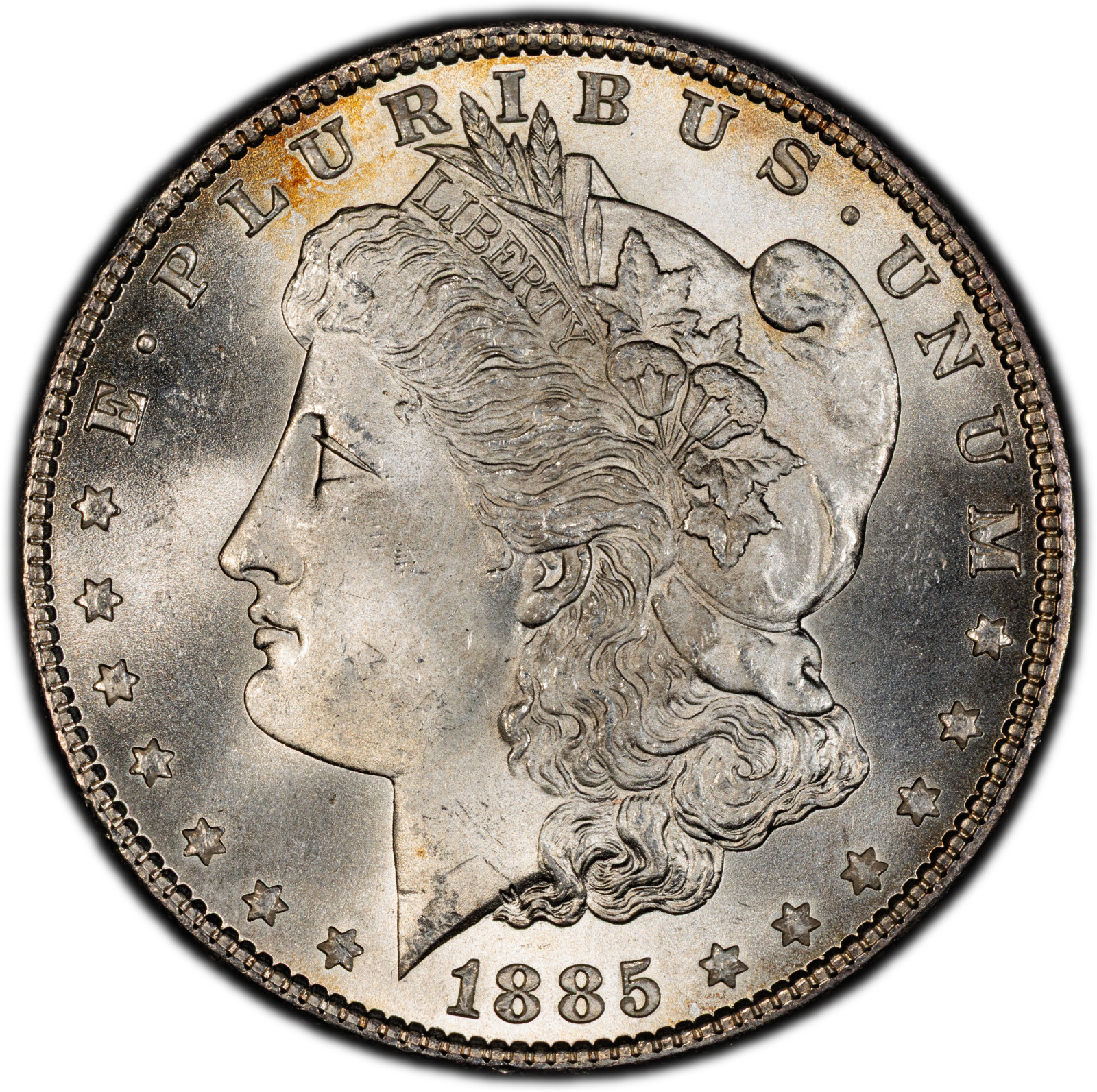 1885-P High-End PCGS MS65 (Gem) Morgan Dollar | Flashy | 40th Anniversary Label