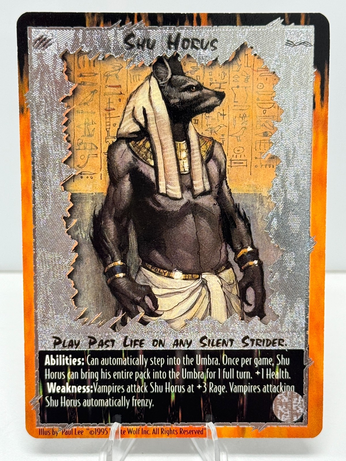 1995 Rage CCG Shu Horus Foil Limited Edition White Wolf Werewolf Card LP/NM