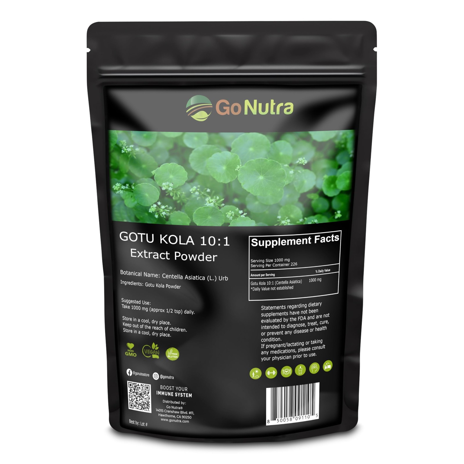 Gotu Kola Extract 10:1 Powder - 8 oz Centella Asiatica | Gotu Kola Powder NonGmo Gotu Kola Extract 10:1 Powder - 8 oz Centella Asiatica | Gotu Kola Powder NonGmo