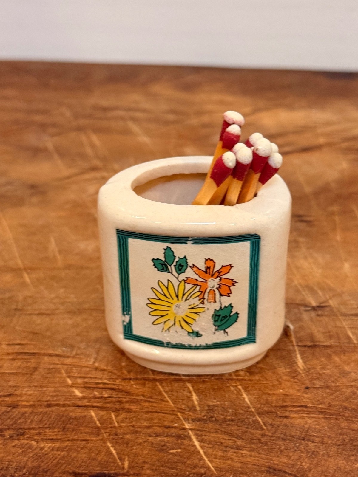 Vintage Ceramic Floral Toothpick Holder Vintage Ceramic Floral Toothpick Holder