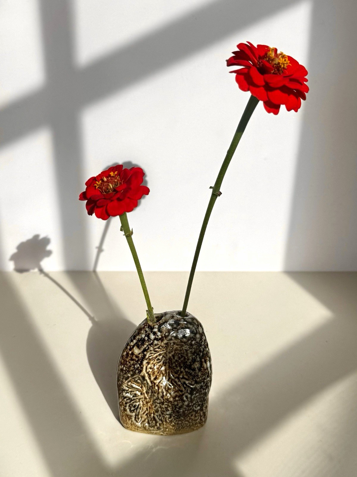 Vivika & Otto Heino Studio Pottery Weed Impressed Bud Vase V&O Signed 1960s MCM Vivika & Otto Heino Studio Pottery Weed Impressed Bud Vase V&O Signed 1960s MCM