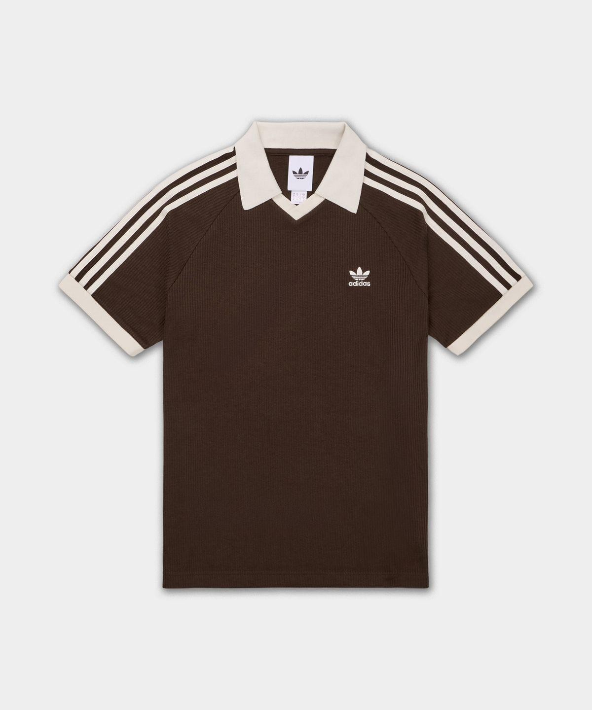 Genuine Adidas Waffle Short Sleeve Polo Shirt - Dark Brown Asia Size Genuine Adidas Waffle Short Sleeve Polo Shirt - Dark Brown Asia Size