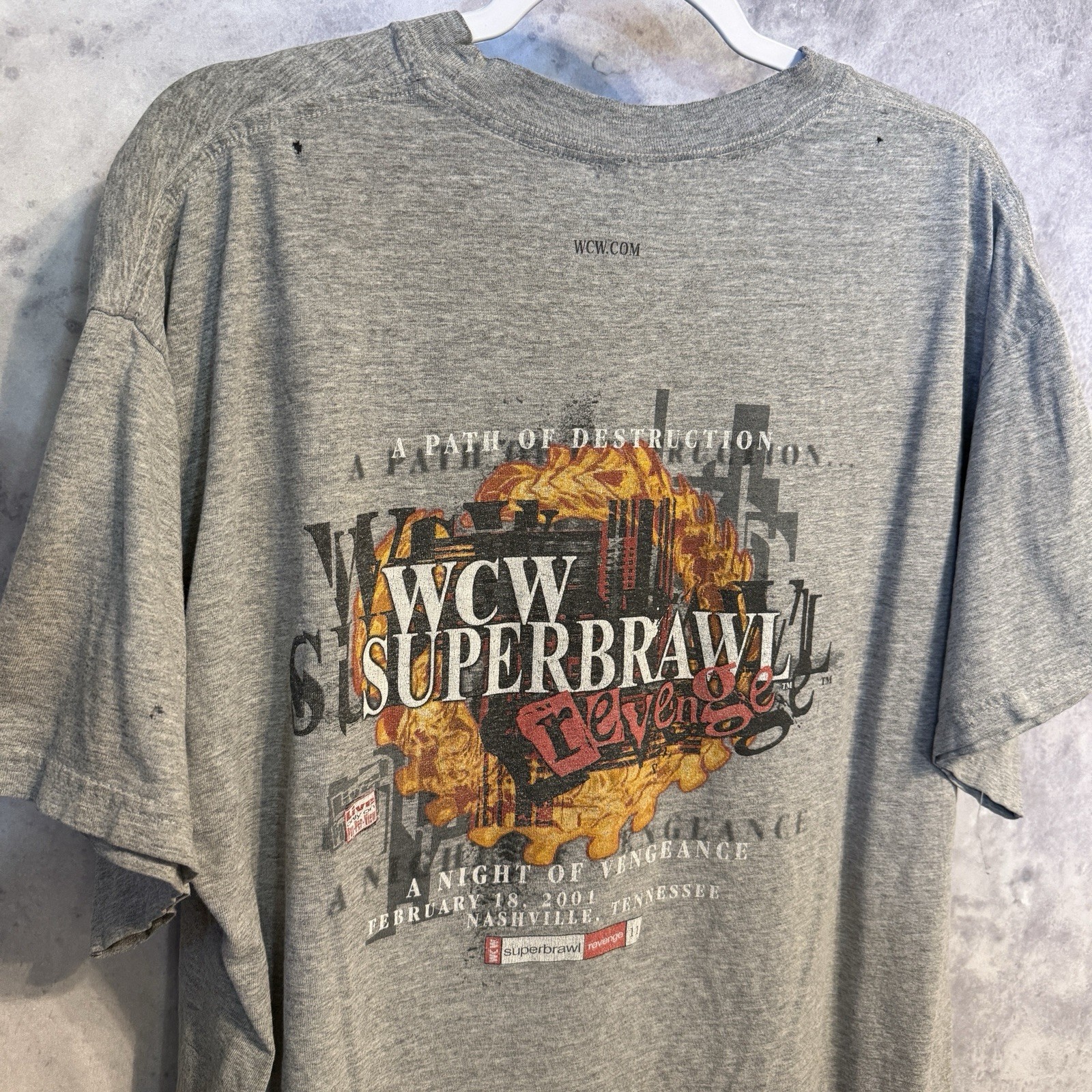 Vintage Y2k WCW Superbrawl Revenge Wrestling T Shirt Gray Size Large Vintage Y2k WCW Superbrawl Revenge Wrestling T Shirt Gray Size Large