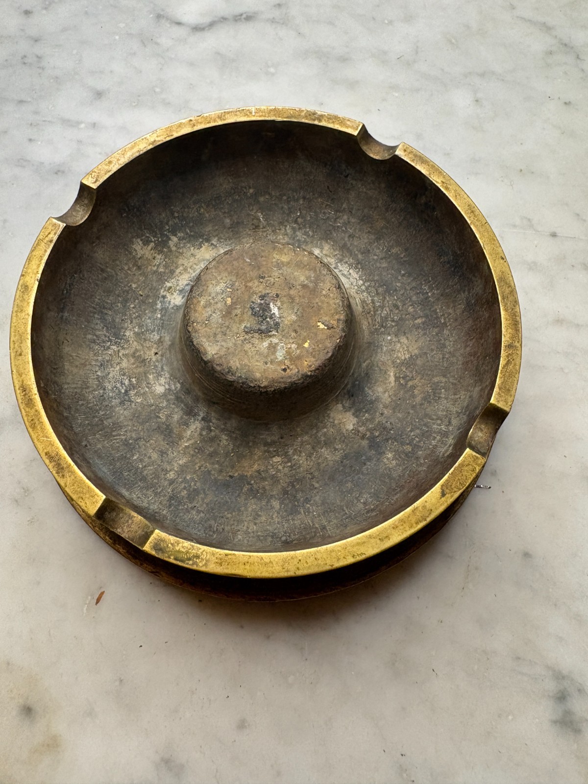 Vintage WWI French 105mm MLE Howitzer Canon Shell Brass Ashtray Trench Art 1913 Vintage WWI French 105mm MLE Howitzer Canon Shell Brass Ashtray Trench Art 1913