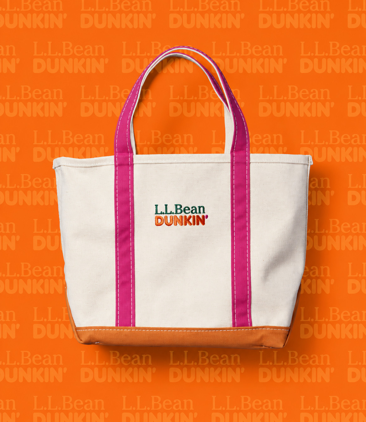 PRE ORDER Dunkin’ x L.L.Bean Fall Collection Canvas Tote Bag Pink Handles