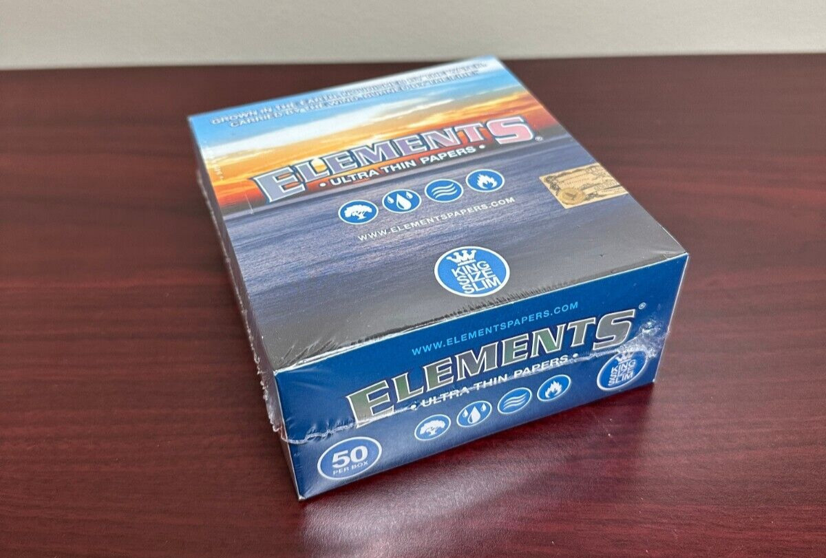 ELEMENTS KING SIZE SLIM ULTRA THIN RICE BLEND ROLLING PAPER 50ct BOOKLETS ELEMENTS KING SIZE SLIM ULTRA THIN RICE BLEND ROLLING PAPER 50ct BOOKLETS