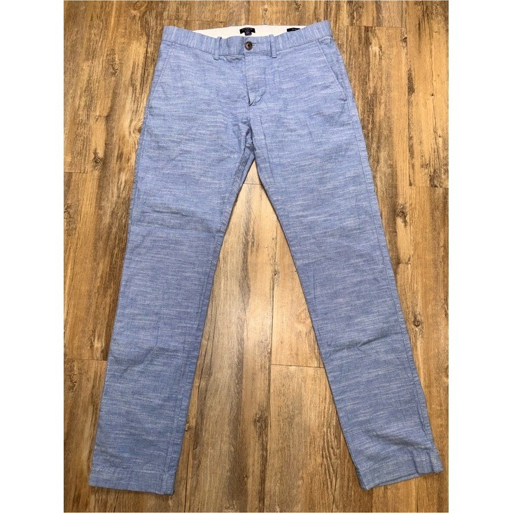 J. Crew Flex Slim Straight Pants Mens 31x32 Light Blue Textured Chinos