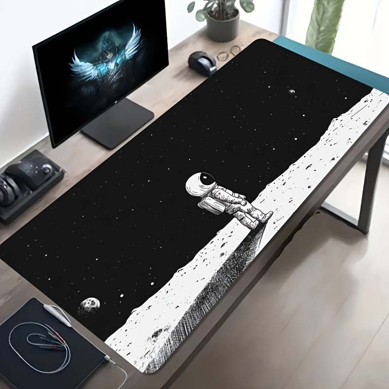 1pc Large-sized Esports Gaming Mouse Pad, Featuring an Astronaut Observing Sta 1pc Large-sized Esports Gaming Mouse Pad, Featuring an Astronaut Observing Sta