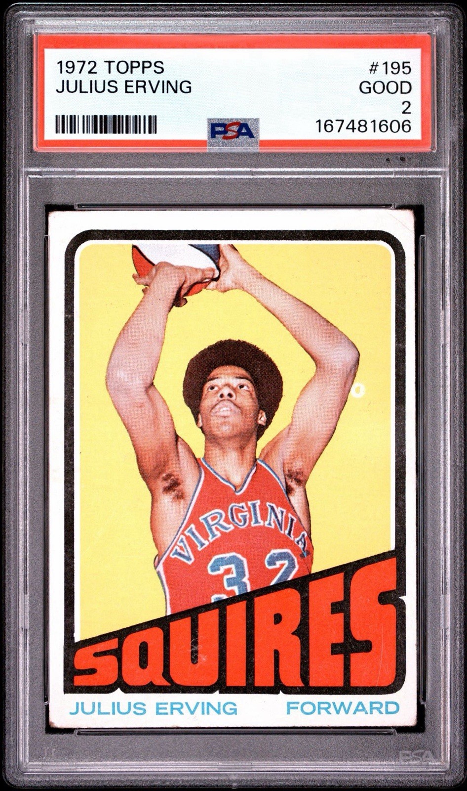 PSA 2 Julius Erving 1972 Topps ROOKIE Very Clean Front PSA 2 Julius Erving 1972 Topps ROOKIE Very Clean Front