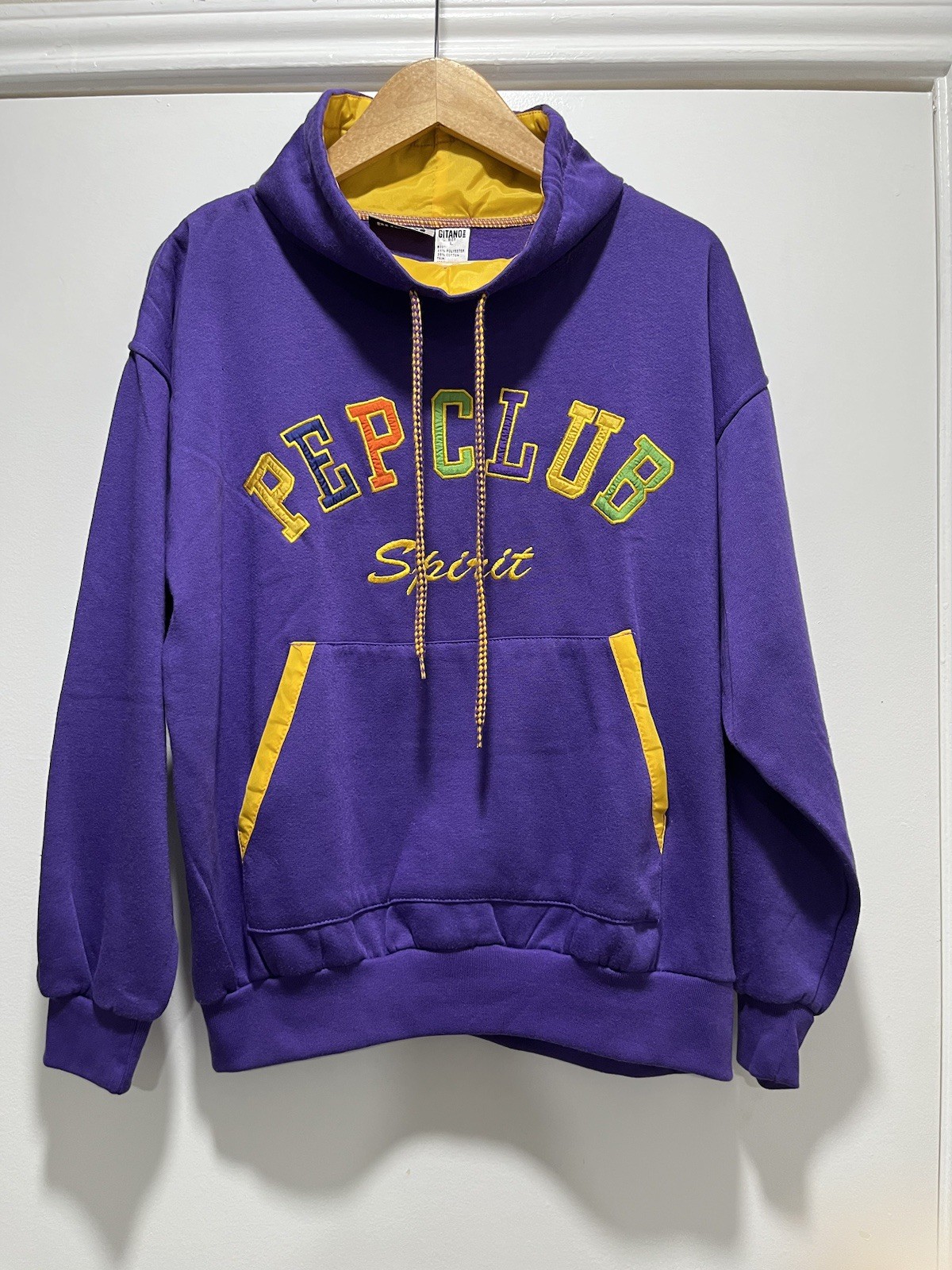 VTG GITANO Sweatshirt Pep Spirit 80’s Purple Women’s Winter Large Tie String EUC