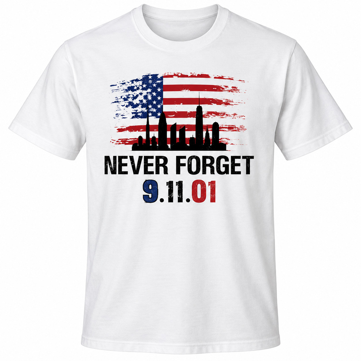 Never Forget 9/11 Memorial Shirt Twin Towers USA Patriotic Remembrance T-Shirt