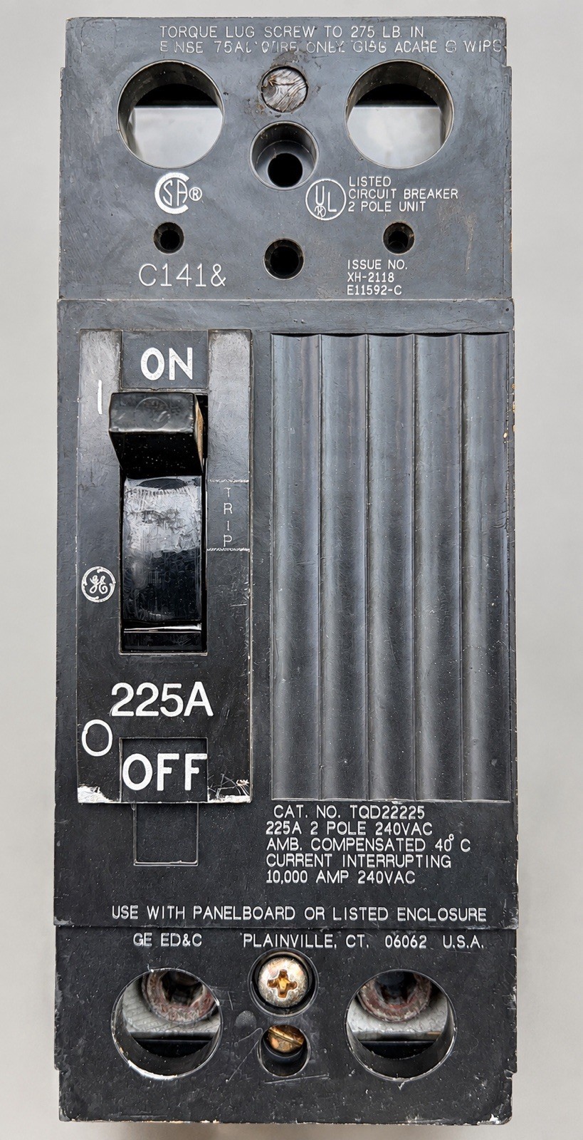 GE TQD22225 — 225A 2-Pole