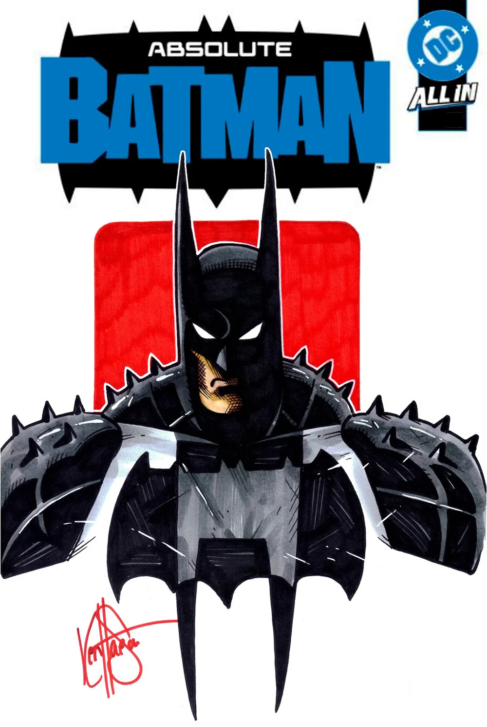 Df Absolute Batman #25 BLANK VARIANT SIGNED AND REMARKED BY KEN HAESER