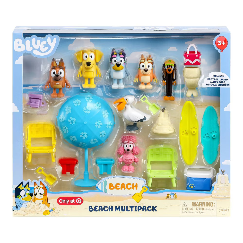 Bluey Figure & Accessory Beach Multipack