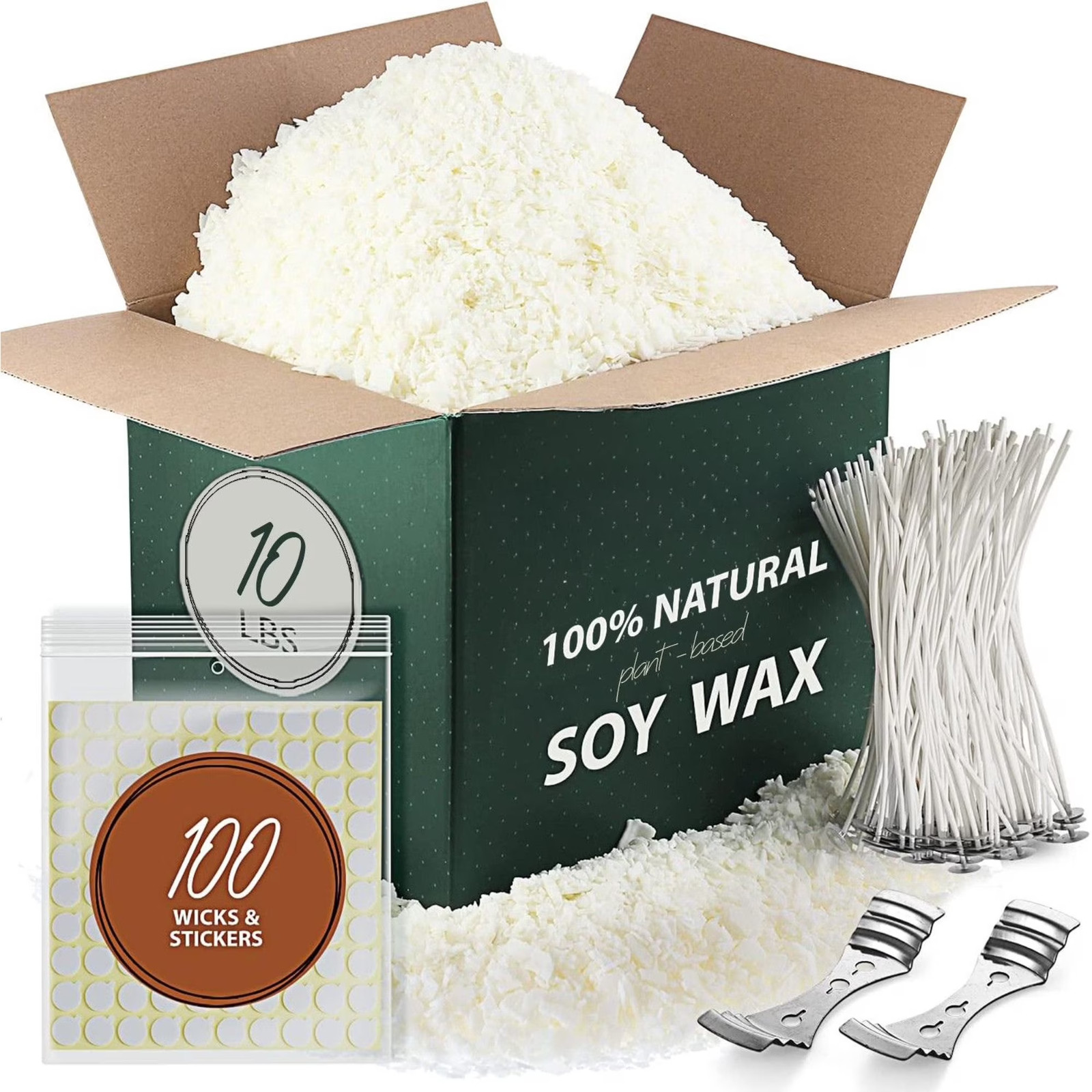 LammLoe 10 lb Soy Candle Making Kit Natural Wax Flakes Accessories Paraffin Free